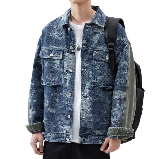 Chaqueta Camisa Denim Retro Americana Estilo Clásico - Image 5