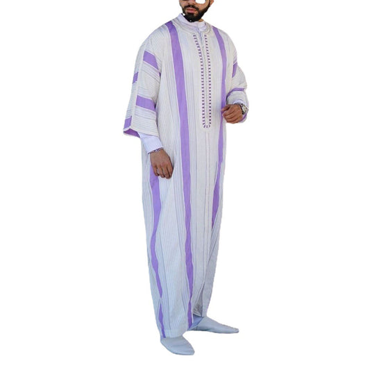 Camisa Étnica Tallas Grandes con Estampado de Rayas y Lunares Estilo Africano - Image 2