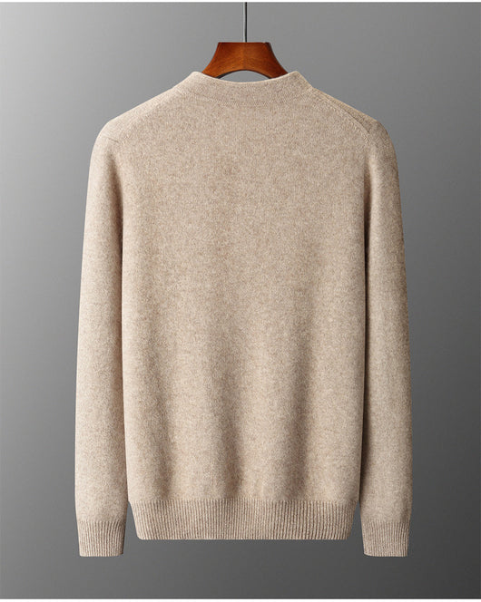 Suéter de Lana Pura con Cuello Alto Vintage para Hombre - Image 14