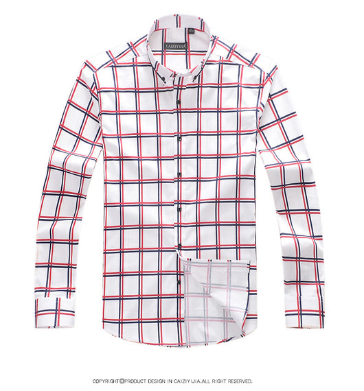 Camisa Casual de Manga Larga Cuadros Slim Fit Sin Planchado - Image 12