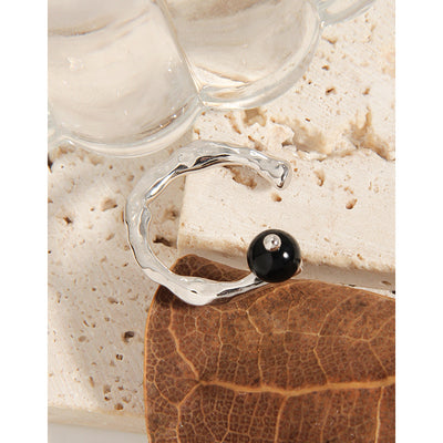 Anillo de Ónix Negro Geométrico Irregular - Lujo Minimalista - Image 8