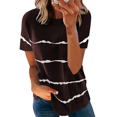 Blusa Rayada Suelta de Manga Corta - Image 20