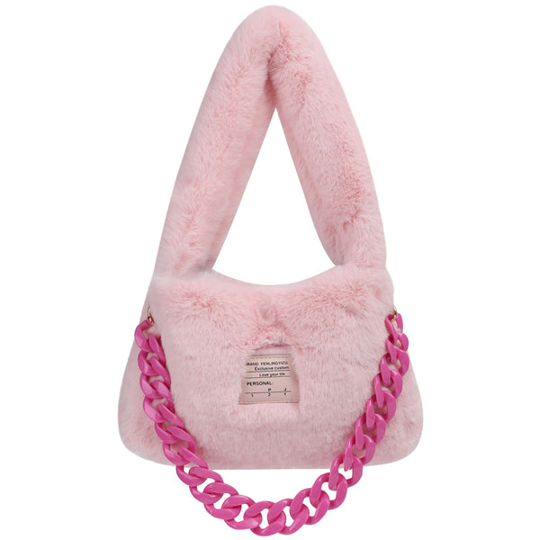 Bolsa Bandolera de Textura Suave en Acrílico con Cadena - Image 5