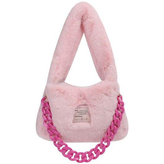 Bolsa Bandolera de Textura Suave en Acrílico con Cadena - Image 5