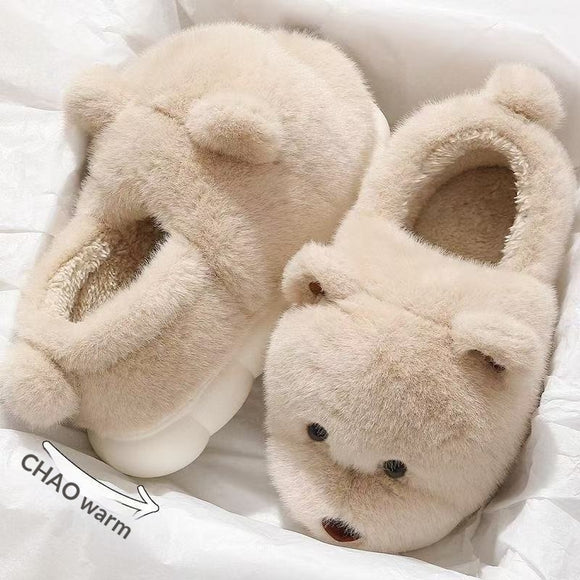 Pantufas Quentes de Pelúcia com Sola Antiderrapante e Acolchoamento Grosso