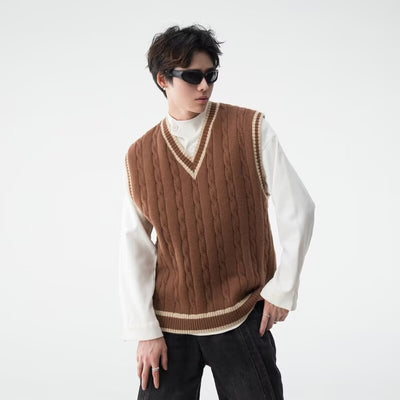 Chaleco Tejido Cuello V Estilo British College - Image 32