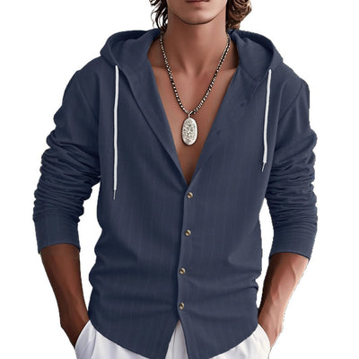Cardigan Slim Fit con Capucha para Hombre - Casual y Versátil - Image 12