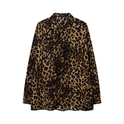 Camisa Vintage Estampado Leopardo Moda Americana para Hombre - Image 5