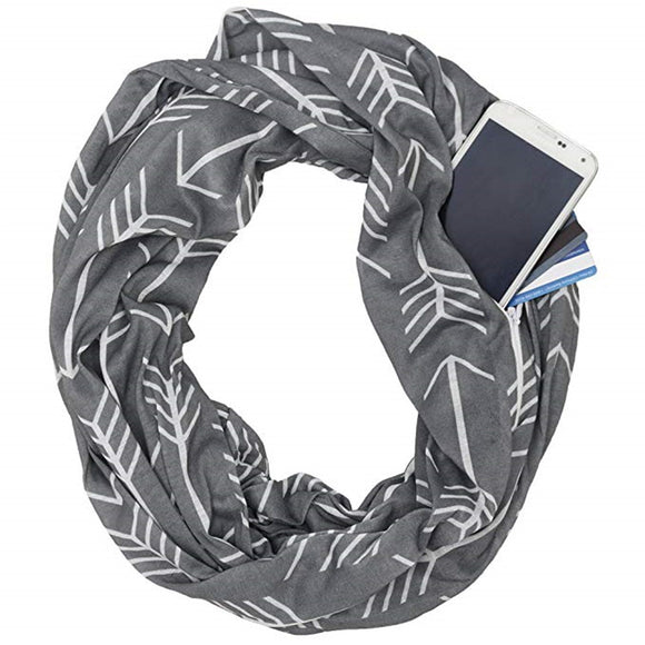 Pañuelo de Bolsillo Gris Oscuro con Estampado de Espina de Pescado