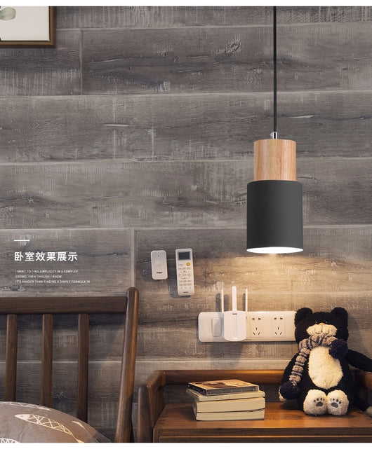 Lámpara de Techo Recta de Madera para Comedor y Sala de Estar - Image 25