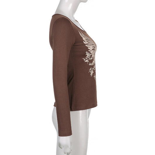 Camiseta Alas del Corazón Ajustada Cuello Redondo Manga Larga - Image 14
