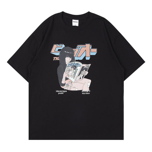 Playera Holgada con Estampado Cartoon de Manga Corta - Image 11