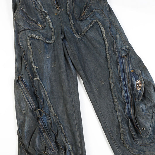 Pantalones Vaqueros Oversized Estilo Urbano Americano Corte Pesado - Image 27