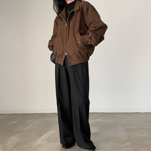 Abrigo Retro de Ante Cálido con Doble Cierre - Perfecto para Otoño Invierno - Image 42