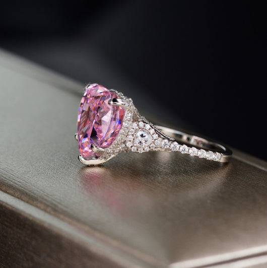 Anillo de Diamante Carbono Plata Clásico Elegante - Image 2