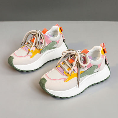 Tenis Dad Shoes Mujer Verano Otoño con Plataforma y Detalles en Contraste - Image 5