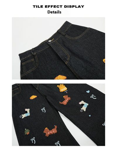 Pantalones Jeans Anchos Patchwork Salchicha Mujer - Casual y Cómodo - Image 10