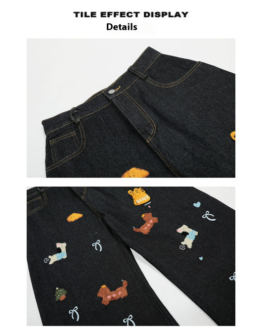Pantalones Jeans Anchos Patchwork Salchicha Mujer - Casual y Cómodo - Image 10