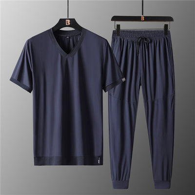 Camiseta Deportiva Hombre Talla Grande Cuello V Seda de Hielo Manga Corta - Image 2