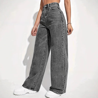 Jeans Sueltos Desteñidos Estilo Retro Casual Versátil - Image 3