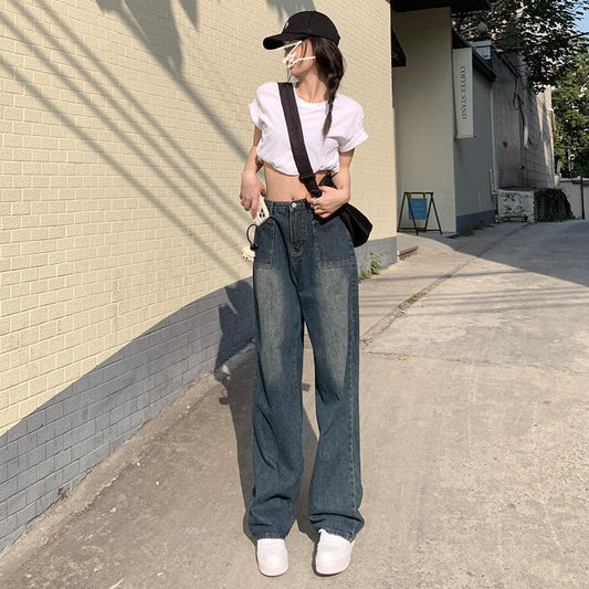 Jeans Retro Cintura Alta Estilo Americano para Mujer - Image 2