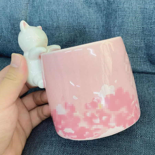 Taza Cerámica Gato Flores de Cerezo - Diseño Primaveral - Image 6