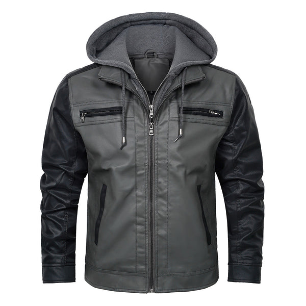 Chaqueta de Cuero con Costuras Artesanales