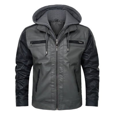 Chaqueta de Cuero con Costuras Artesanales
