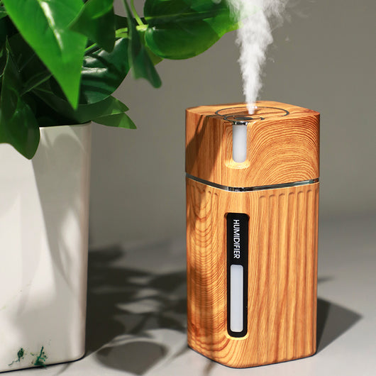 Difusor Ultrasónico con Humidificador LED y Aroma Terapia - Diseño Madera USB - Image 3