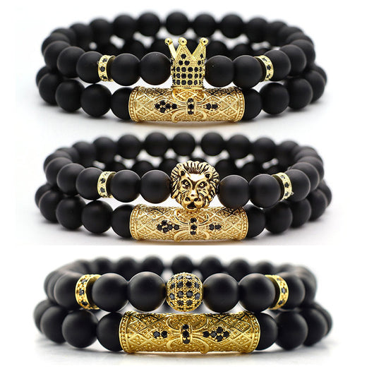 Pulsera de Piedra Natural Estilo Étnico con Corona Hao - Image 24