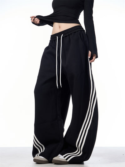 Pantalones Casuales Anchos a Rayas con Cordones - Image 22