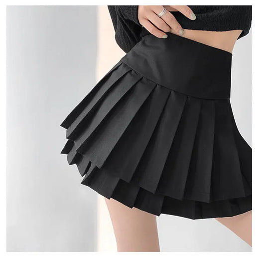 Falda Preppy de Talle Alto con Doble Pliegue para Mujer - Image 8