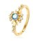 Sterling Plateado plated 9K Dorado ring Moonstone