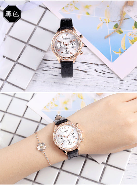 Reloj de Cuarzo Elegante para Mujer con Tres Esferas - Image 3