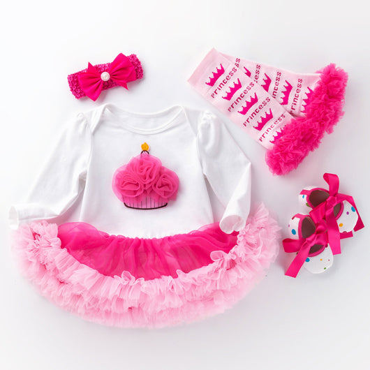 Conjunto de 4 Piezas Romper Princesa Rosa para Bebé Recién Nacido - Image 16