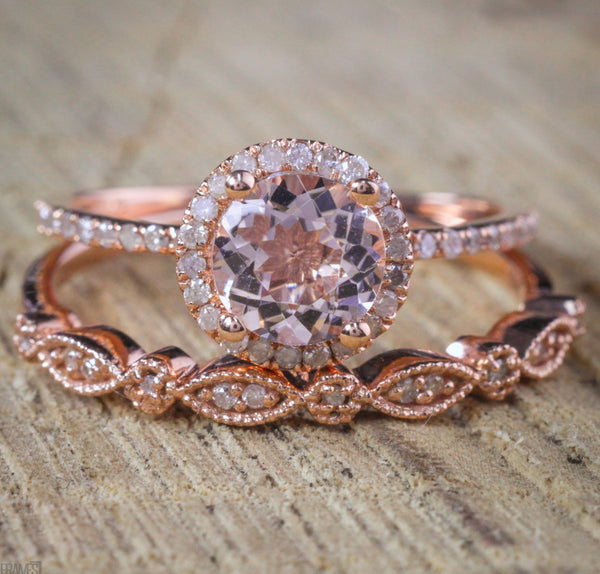 Anillo de Oro Rosado 18k Diseño Europeo y Americano