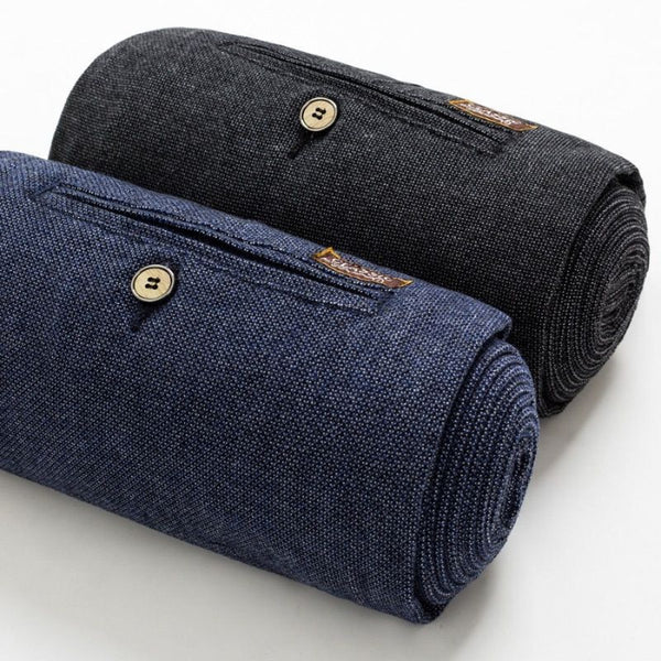 Pantalones Casuales Slim Fit de Algodón y Lino con Elasticidad para Hombre