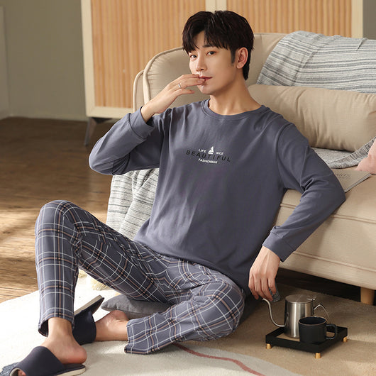 Pijama Casual Talla Grande Hombre Primavera Verano Tela Ligera - Image 10