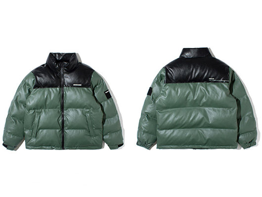 Chaqueta de Algodón con Cuello Alzado en Cuero PU - Estilo Moderno para Hombre - Image 14