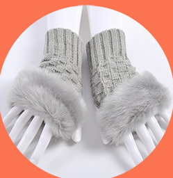Guantes Mitón Cálidos de Pelo de Conejo para Mujer - Estilo Coreano Otoño Invierno - Image 11