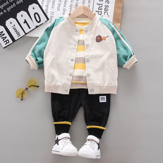 Conjunto de Pijama Infantil Estampado León Otoñal