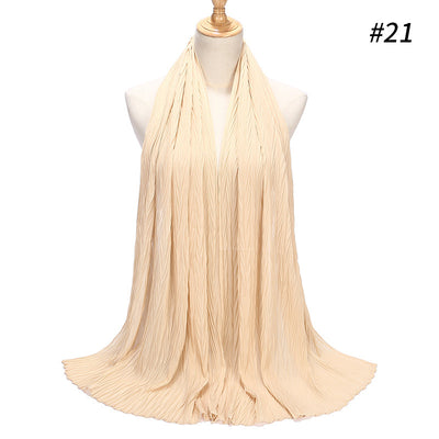 Pañuelo Gasa Plisado con Perlas de Moda - Image 42