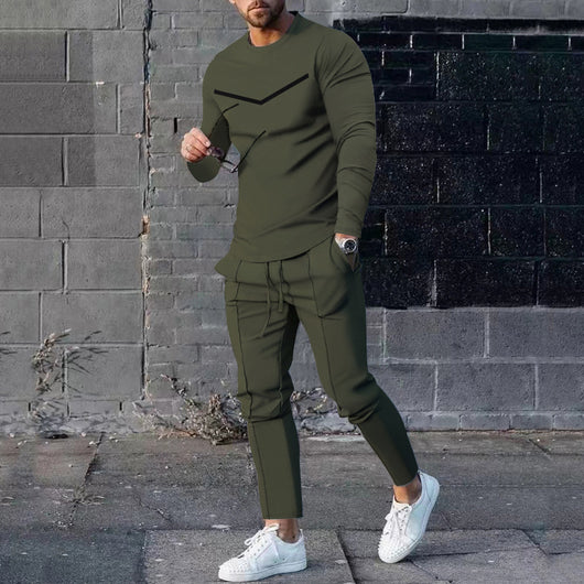 Conjunto Elegante de Pantalón y Camiseta Manga Larga para Hombre - Image 24