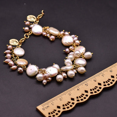 Pulsera de Perlas Barrocas Naturales Multicapa - Image 6