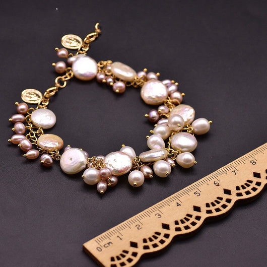 Pulsera de Perlas Barrocas Naturales Multicapa - Image 6
