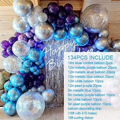 Cadena de Globos Metálicos Púrpura y Azul Estilo Instagram - Image 12