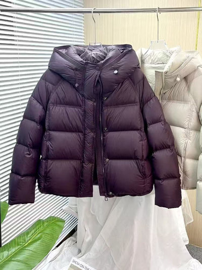 Chaqueta Acolchada Suelta con Capucha - Colores Sólidos Otoño Invierno - Image 13