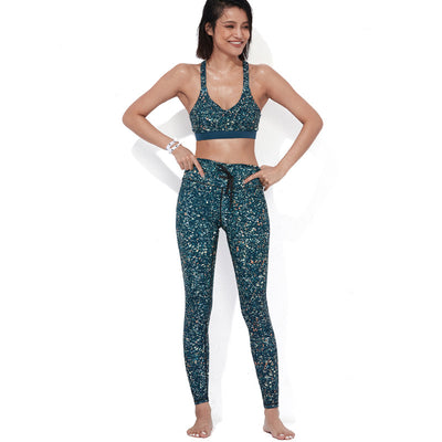 Conjunto Deportivo Yoga Cintura Alta con Estampado y Levantamiento de Glúteos