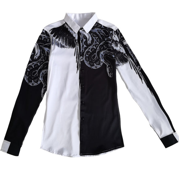 Camisa Floral Slim Fit con Estampa Digital - Estilo Personalidad para Hombre