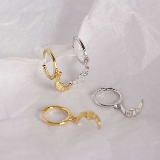 Aretes de Plata Esterlina Estilo Barroco Geométrico con Luna - Image 3